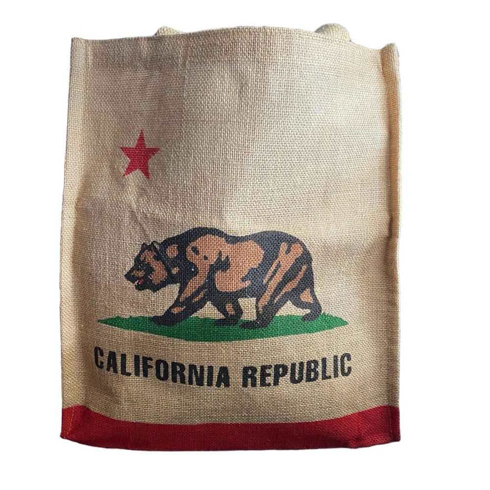 California Republic Jute Tote Bag SF Notes
